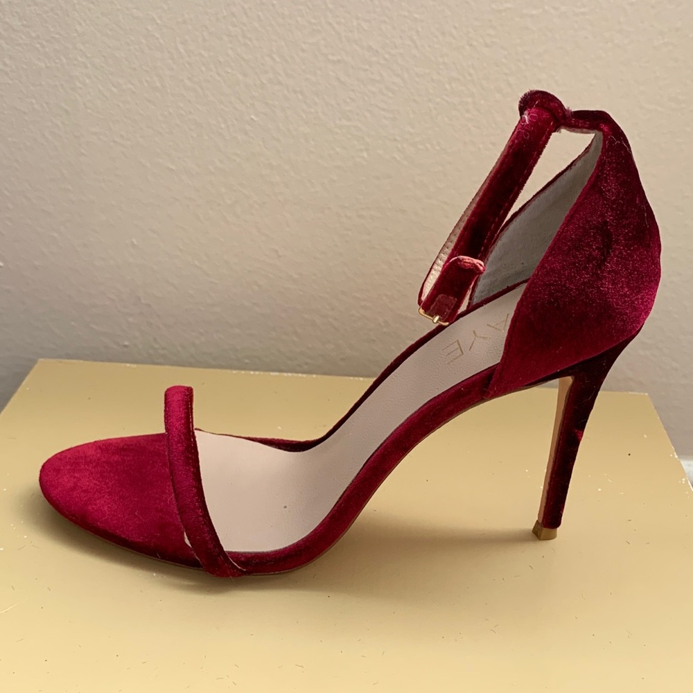 RAYE Burgundy Velvet Heels
